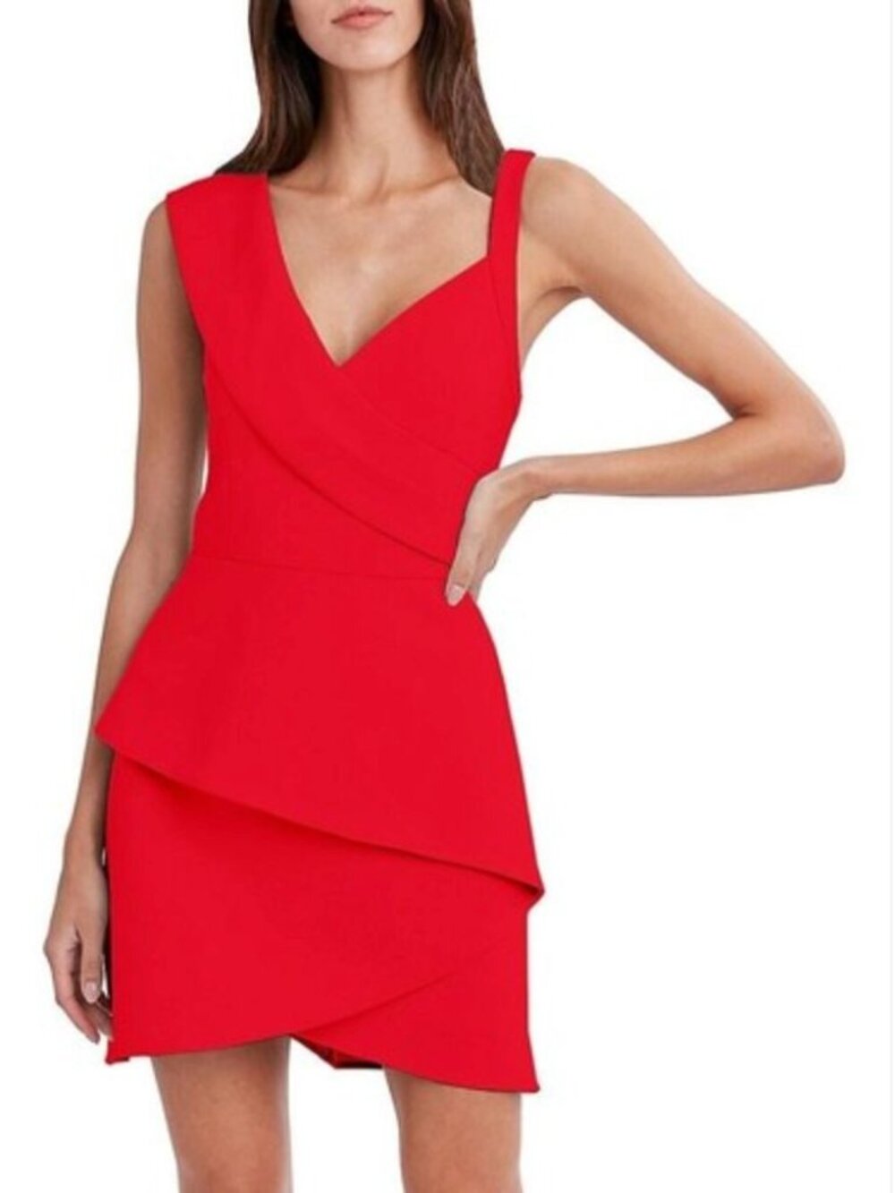 BCBGMAXAZRIA Dress Asymmetrical Red Mini dress Rosso NWT - Size 10